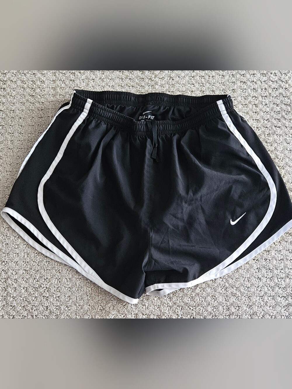 Nike Women's Black Athletic Shorts with White Piping